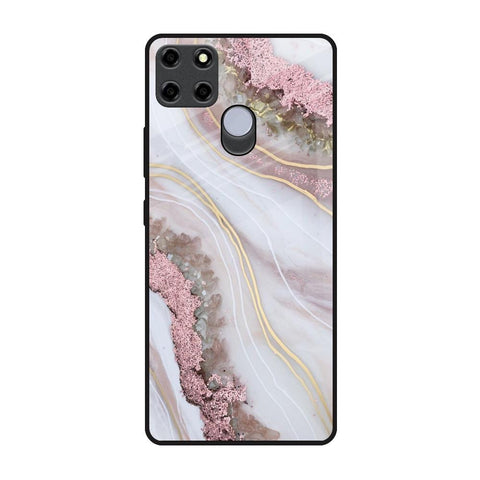Pink & Gold Gllitter Marble Glossy Case for Realme C25