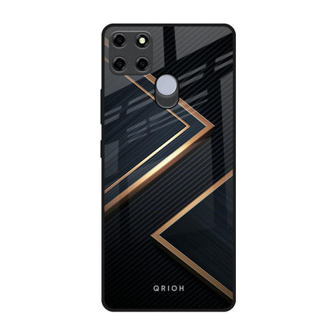 Sleek Golden & Navy Glossy Case for Realme C25