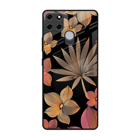 Lines Pattern Flowers Glossy Case for Realme C25