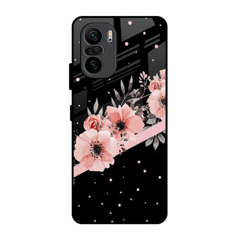 Floral Black Band Glossy Case For Mi 11X