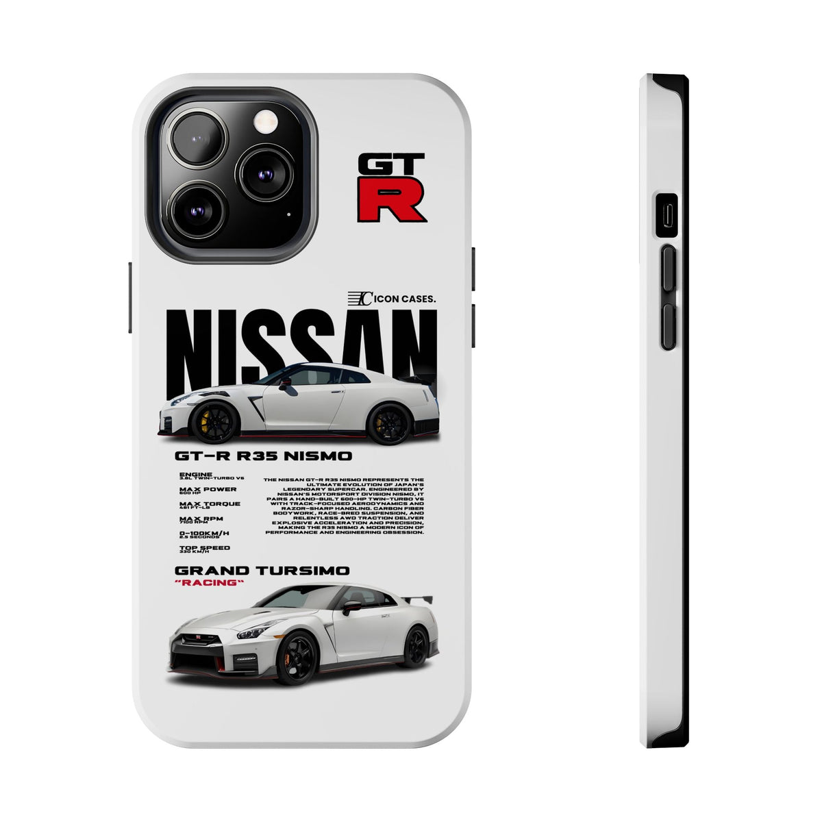 Nissan GT-R R35 White Premium Tough Shining Phone Case (Double Layer) Available For All iPhone Models