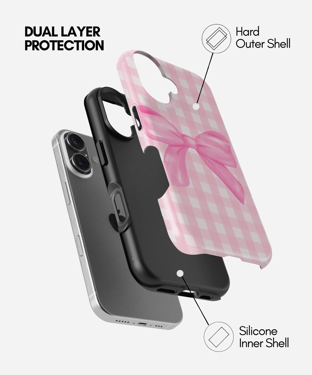 Scarlet Bows Premium Tough Shining Phone Case (Double Layer) Available For All iPhone Models