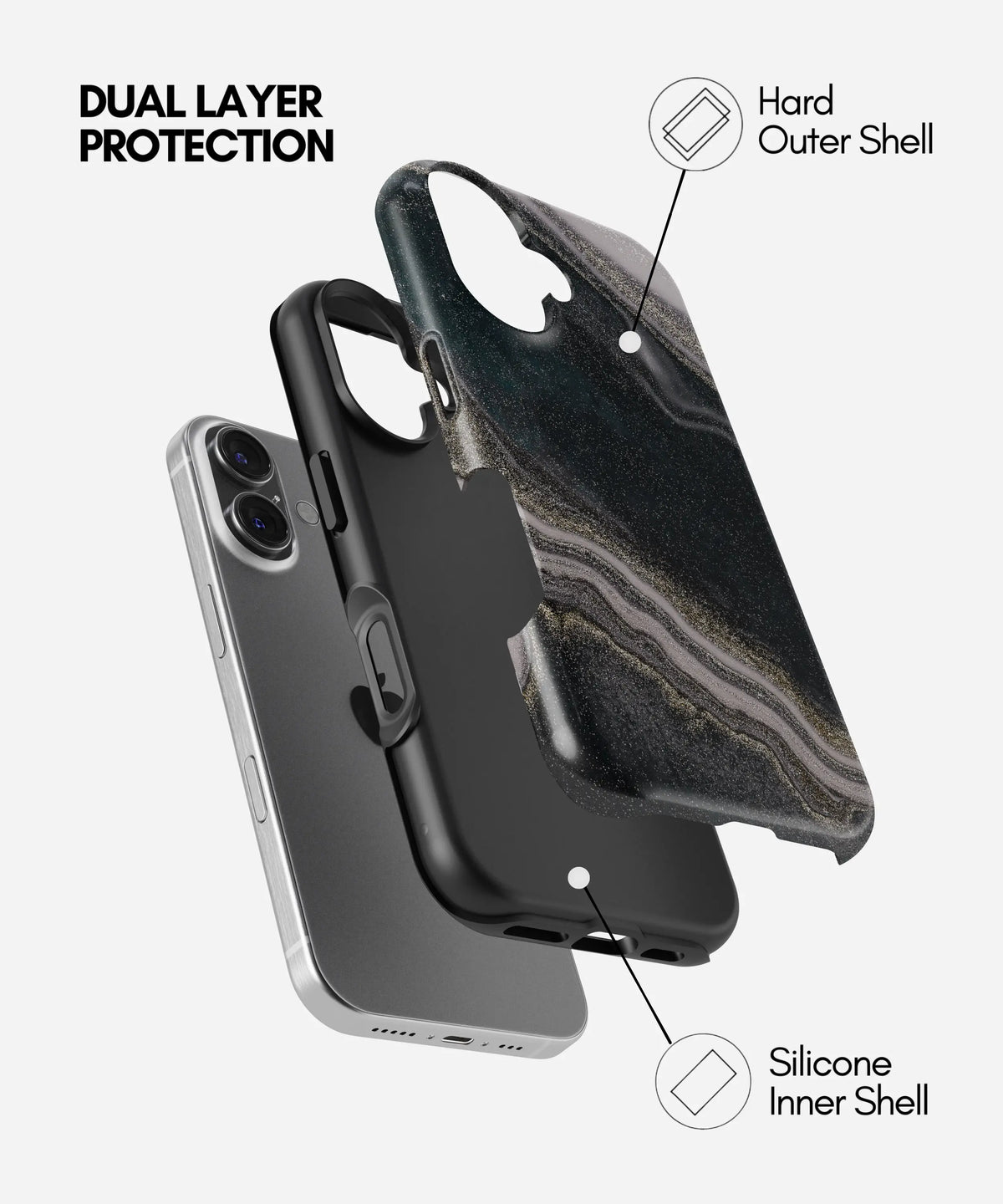 Midnight Aura Premium Tough Shining Phone Case (Double Layer) Available For All iPhone Models