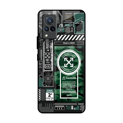 Green Camo Circuit Glossy Case for Vivo V21