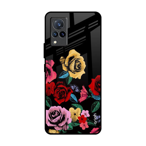 Floral Decorative Glossy Case For Vivo V21