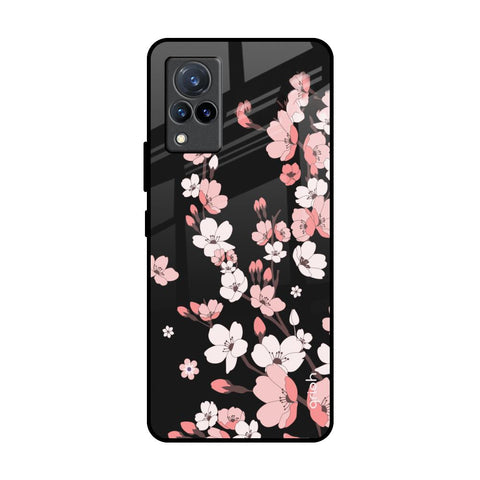 Black Cherry Blossom Glossy Case for Vivo V21