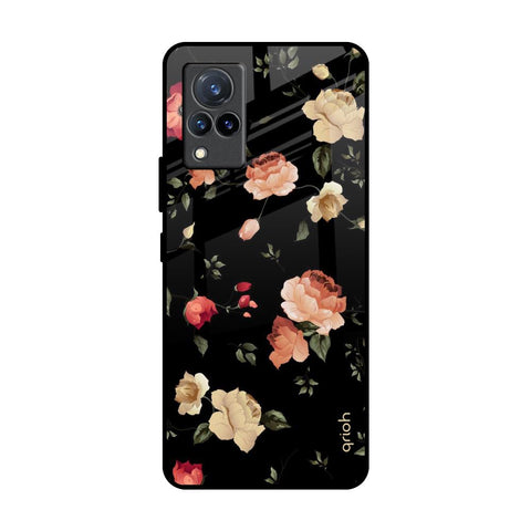 Black Spring Floral Glossy Case for Vivo V21