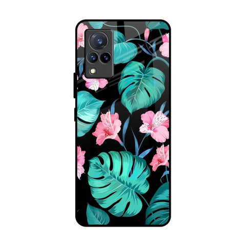 Tropical Leaves & Pink Flowers Glossy Case for Vivo V21