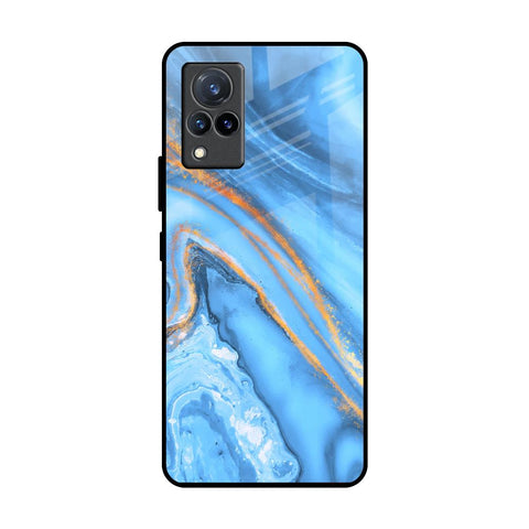 Vibrant Blue Marble Glossy Case for Vivo V21
