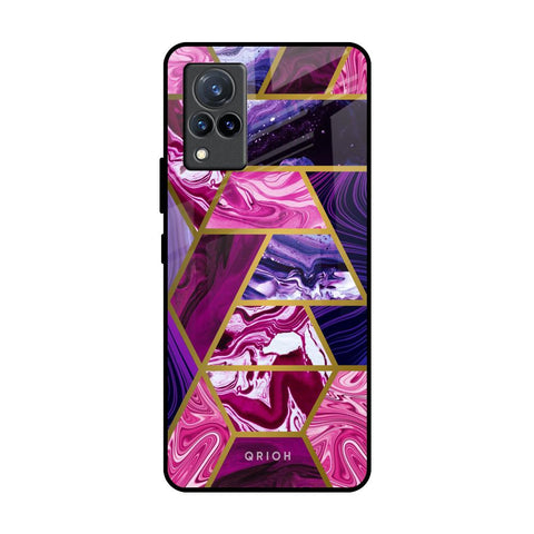 Electroplated Geometric Marble Glossy Case for Vivo V21