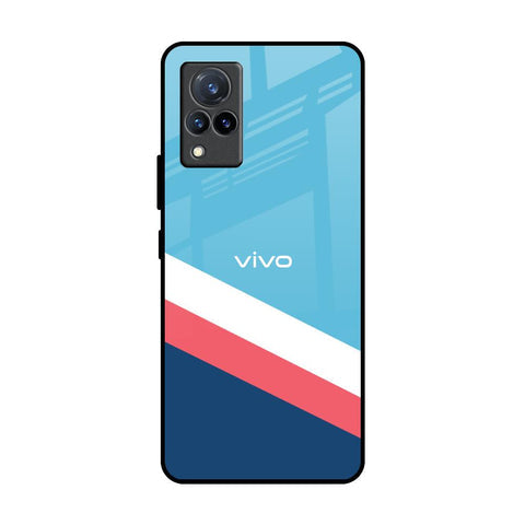 Pink & White Stripes Glossy Case For Vivo V21