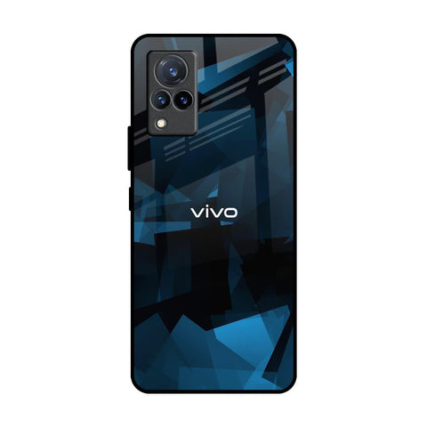 Polygonal Blue Box Glossy Case For Vivo V21