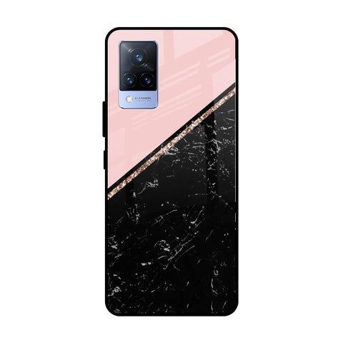 Marble Texture Pink Glossy Case For Vivo V21