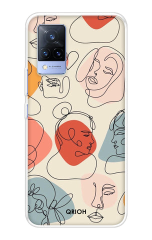Abstract Faces Soft Cover for Vivo V21