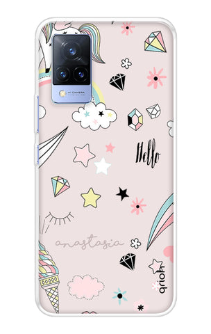 Unicorn Doodle Soft Cover For Vivo V21