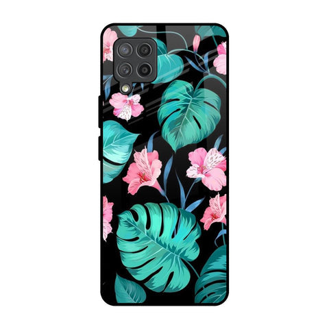 Tropical Leaves & Pink Flowers Glossy Case for Samsung Galaxy M42