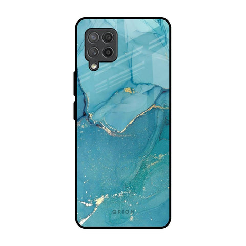 Blue Golden Glitter Glossy Case for Samsung Galaxy M42