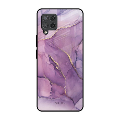 Purple Gold Marble Glossy Case for Samsung Galaxy M42