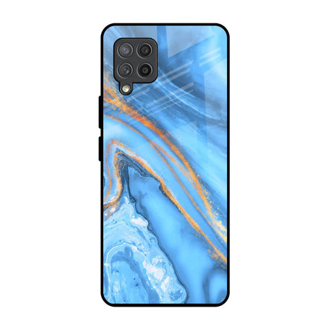 Vibrant Blue Marble Glossy Case for Samsung Galaxy M42