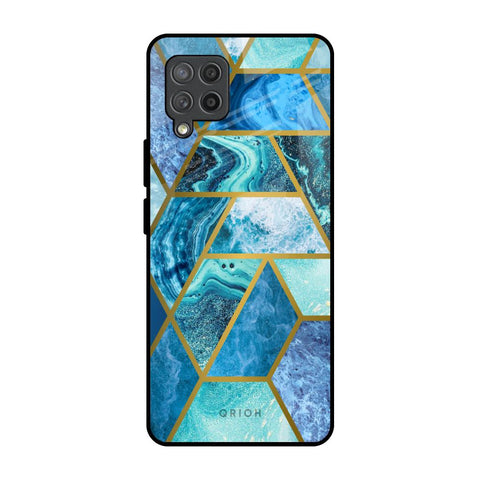 Turquoise Geometrical Marble Glossy Case for Samsung Galaxy M42