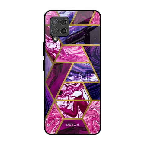 Electroplated Geometric Marble Glossy Case for Samsung Galaxy M42