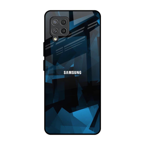 Polygonal Blue Box Glossy Case For Samsung Galaxy M42