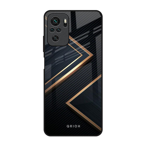 Sleek Golden & Navy Glossy Case for Redmi Note 10S