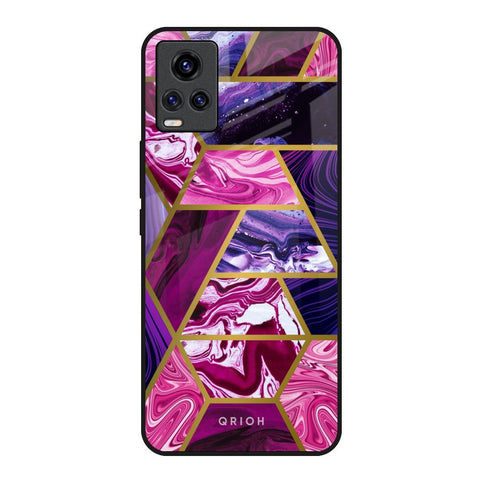 Electroplated Geometric Marble Glossy Case for Vivo Y73