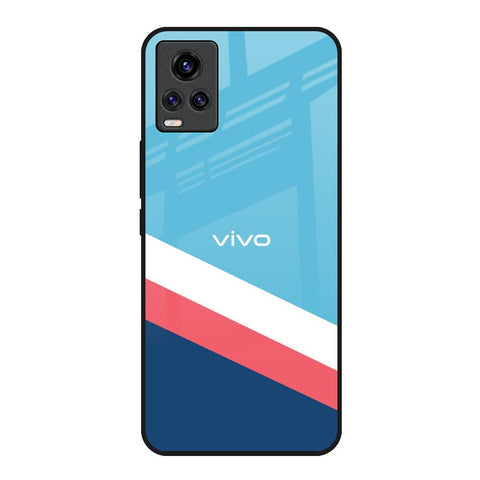 Pink & White Stripes Glossy Case For Vivo Y73