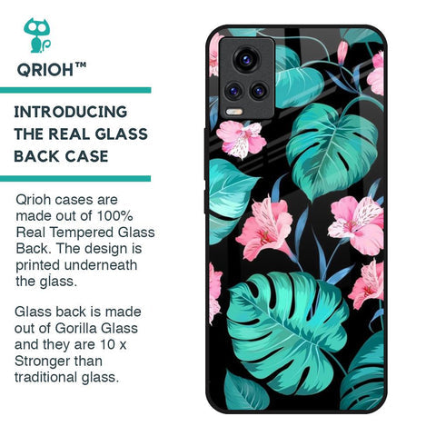 Tropical Leaves & Pink Flowers Glossy Case for Vivo Y73
