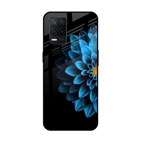 Half Blue Flower Glossy Case for Realme 8 5G