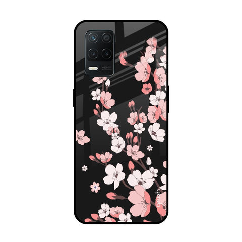 Black Cherry Blossom Glossy Case for Realme 8 5G