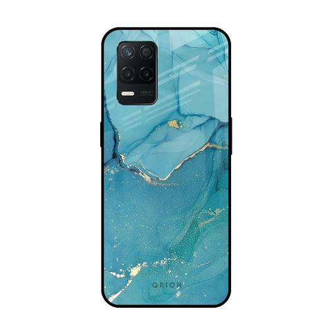 Blue Golden Glitter Glossy Case for Realme 8 5G