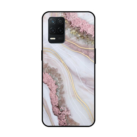 Pink & Gold Gllitter Marble Glossy Case for Realme 8 5G