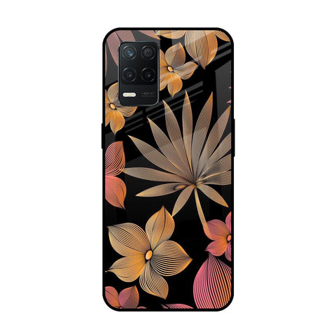 Lines Pattern Flowers Glossy Case for Realme 8 5G