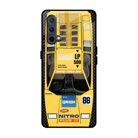 Yellow Racing Car Glossy Case for OnePlus Nord CE