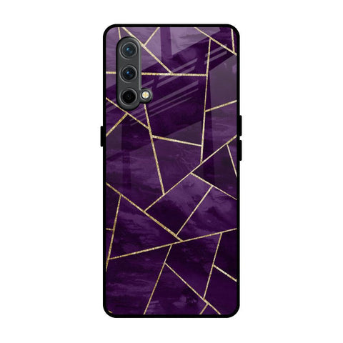 Geometric Purple Glossy Case For OnePlus Nord CE