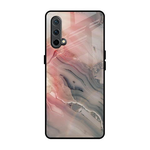 Pink And Grey Marble Glossy Case For OnePlus Nord CE
