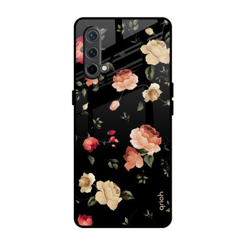 Black Spring Floral Glossy Case for OnePlus Nord CE