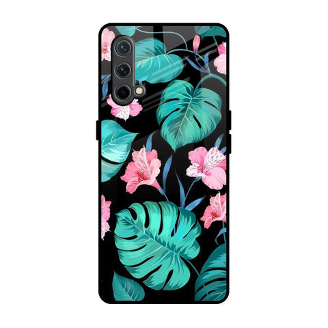 Tropical Leaves & Pink Flowers Glossy Case for OnePlus Nord CE