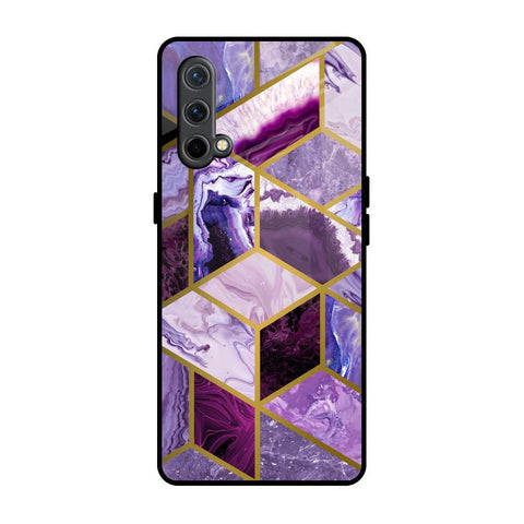 Purple Rhombus Marble Glossy Case for OnePlus Nord CE
