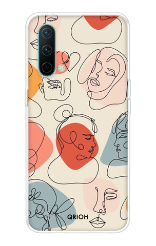 Abstract Faces Soft Cover for OnePlus Nord CE