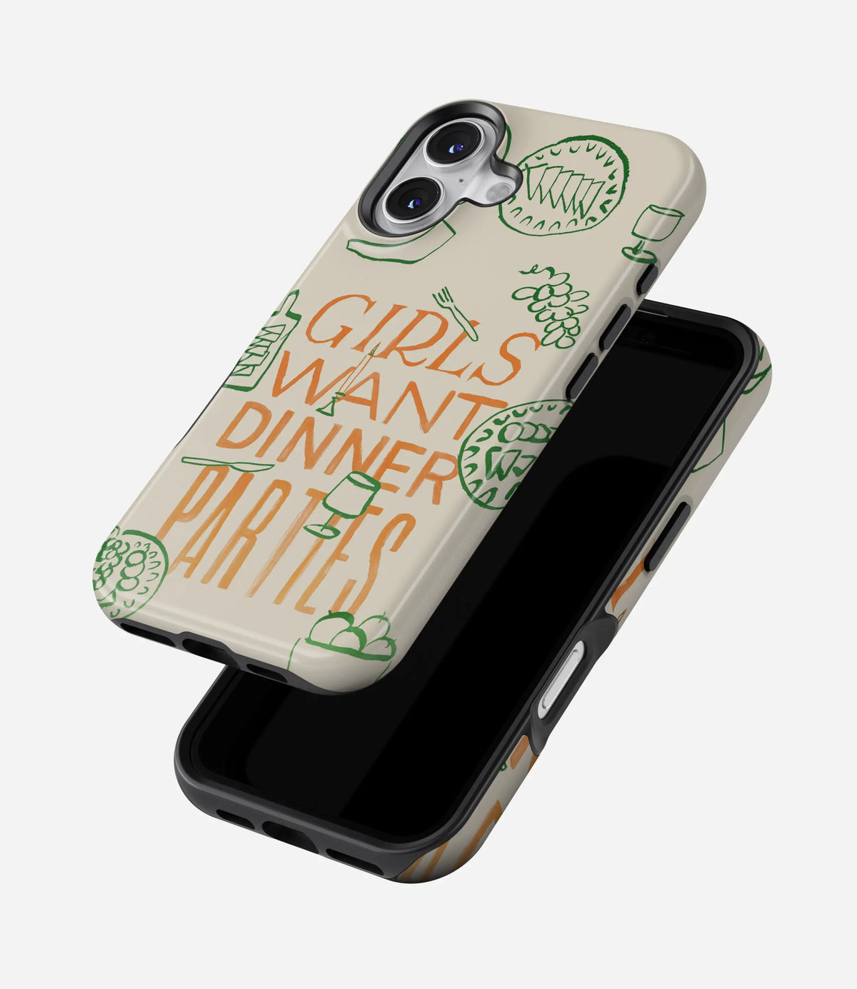 Girls Just Wanna Eat Premium Tough Shining Phone Case (Double Layer) Available For All iPhone Models