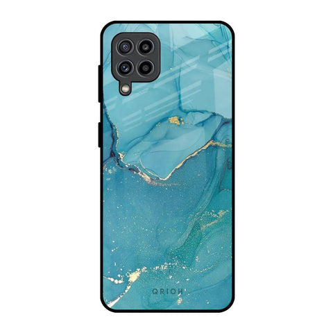 Blue Golden Glitter Glossy Case for Samsung Galaxy M32