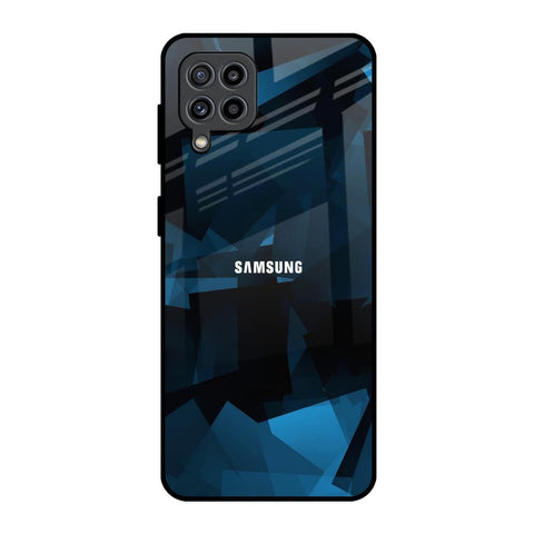 Polygonal Blue Box Glossy Case For Samsung Galaxy M32