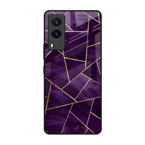 Geometric Purple Glossy Case For Vivo V21e