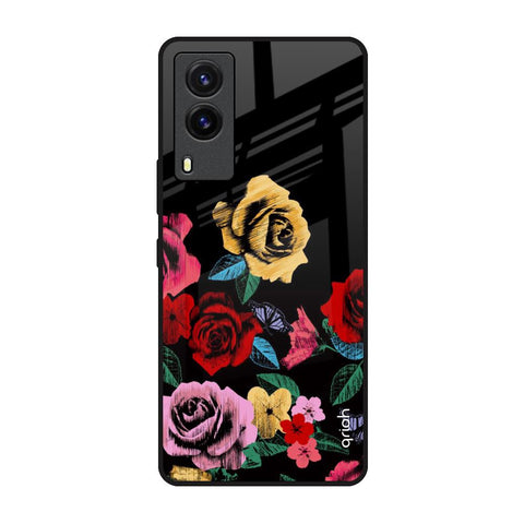 Floral Decorative Glossy Case For Vivo V21e
