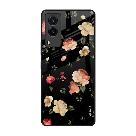 Black Spring Floral Glossy Case for Vivo V21e