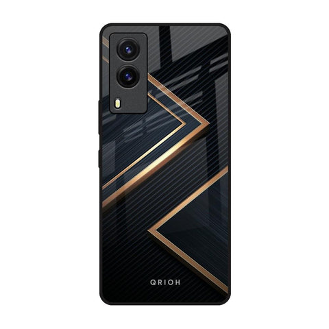 Sleek Golden & Navy Glossy Case for Vivo V21e
