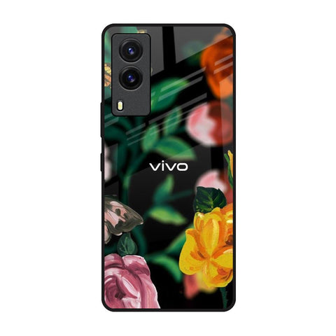 Flowers & Butterfly Glossy Case for Vivo V21e